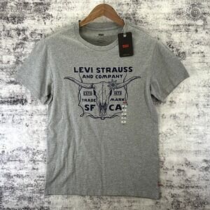 NWT Levi's Levi Strauss Graphic T-Shirt Grey - Men's Small‎